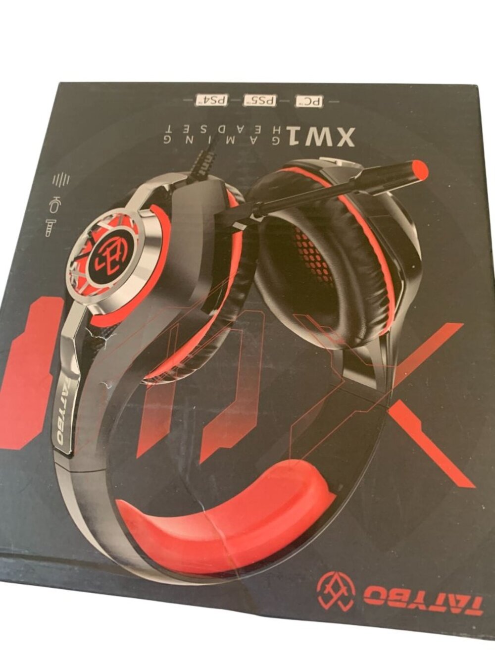 Head set Tatybo XW1 Gaming Headset Noise-Canceling Mic For PC PS5 PS4 Featherwei